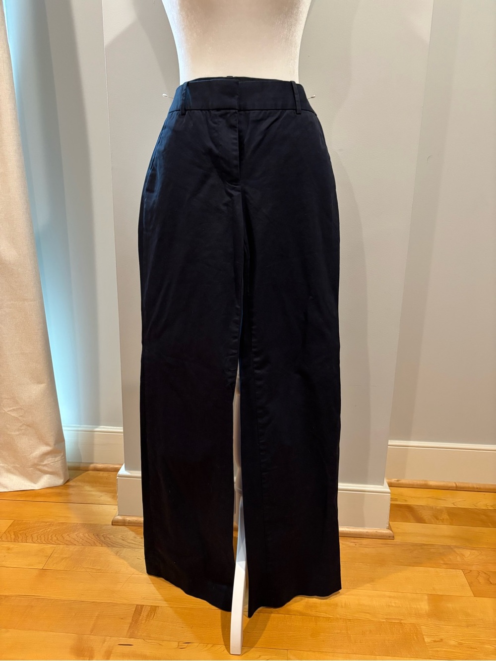High-Waist Navy Boot-Leg Pants
